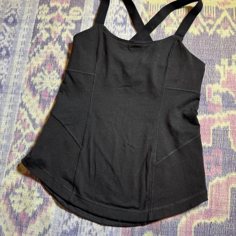 Lululemon Work It Out Tank Top Yoga Shelf Bra Stretch Sleeveless In Black - Picture 10 of 16